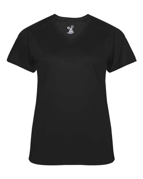 Badger 4062 Ultimate SoftLock Women's V-Neck T-Shirt #color_Black