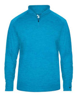 Badger 4172 Tonal Blend Quarter-Zip Pullover #color_Electric Blue Tonal Blend