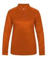Badger 4173 Women’s Tonal Blend Quarter-Zip Pullover #color_Burnt Orange Tonal Blend