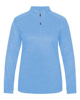 Badger 4173 Women’s Tonal Blend Quarter-Zip Pullover #color_Columbia Blue Tonal Blend
