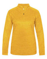 Badger 4173 Women’s Tonal Blend Quarter-Zip Pullover #color_Gold Tonal Blend