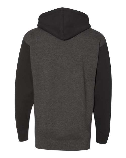 Independent Trading Co. IND4000 Heavyweight Hooded Sweatshirt #color_Charcoal Heather/ Black