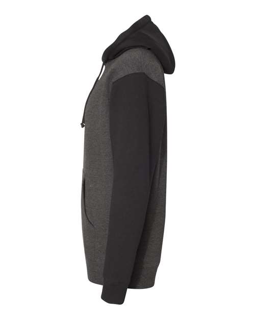 Independent Trading Co. IND4000 Heavyweight Hooded Sweatshirt #color_Charcoal Heather/ Black