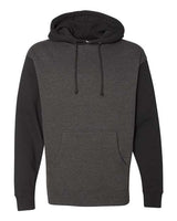 Independent Trading Co. IND4000 Heavyweight Hooded Sweatshirt #color_Charcoal Heather/ Black