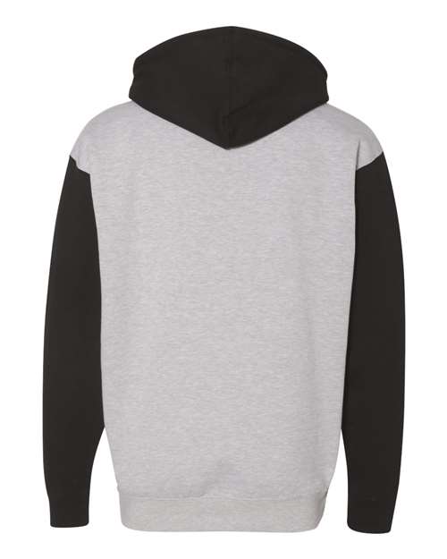Independent Trading Co. IND4000 Heavyweight Hooded Sweatshirt #color_Grey Heather/ Black