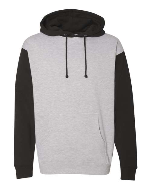Independent Trading Co. IND4000 Heavyweight Hooded Sweatshirt #color_Grey Heather/ Black