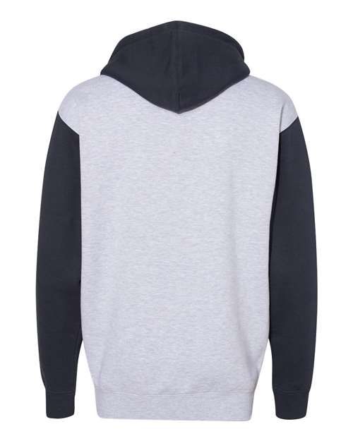 Independent Trading Co. IND4000 Heavyweight Hooded Sweatshirt #color_Grey Heather/ Slate Blue