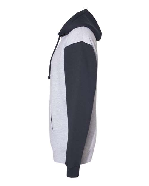 Independent Trading Co. IND4000 Heavyweight Hooded Sweatshirt #color_Grey Heather/ Slate Blue
