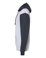 Independent Trading Co. IND4000 Heavyweight Hooded Sweatshirt #color_Grey Heather/ Slate Blue