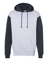 Independent Trading Co. IND4000 Heavyweight Hooded Sweatshirt #color_Grey Heather/ Slate Blue