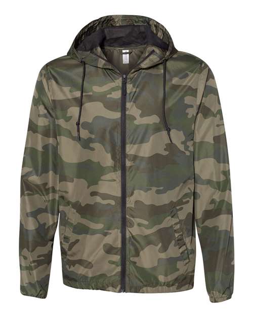 Independent Trading Co. EXP54LWZ Lightweight Windbreaker Full-Zip Jacket #color_Forest Camo