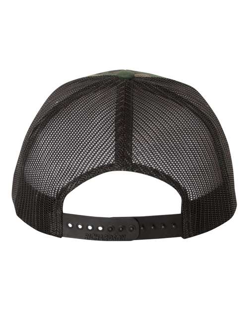 Richardson 112P Printed Trucker Cap #color_Army Camo/ Black
