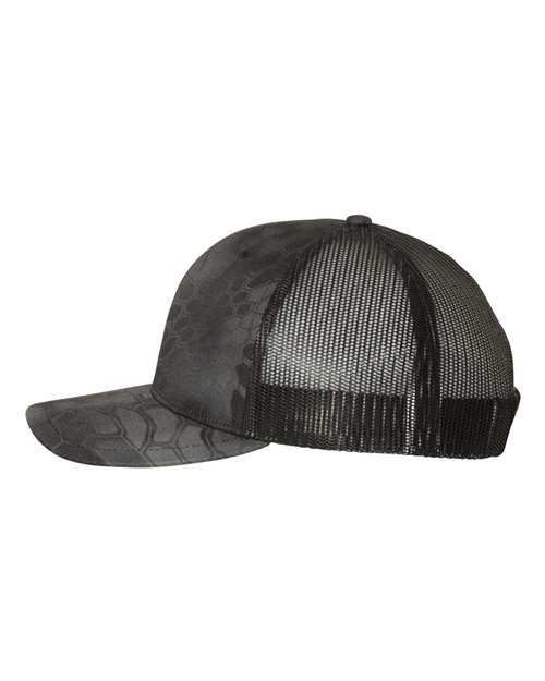Richardson 112P Printed Trucker Cap #color_Kryptek Typhon/ Black