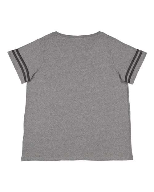 LAT 3837 Ladies' Curvy Football T-Shirt #color_GRN HTH/ VN SMK