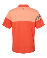 Adidas A213 Heathered 3-Stripes Colorblocked Polo #color_Blaze Orange/ Vista Grey