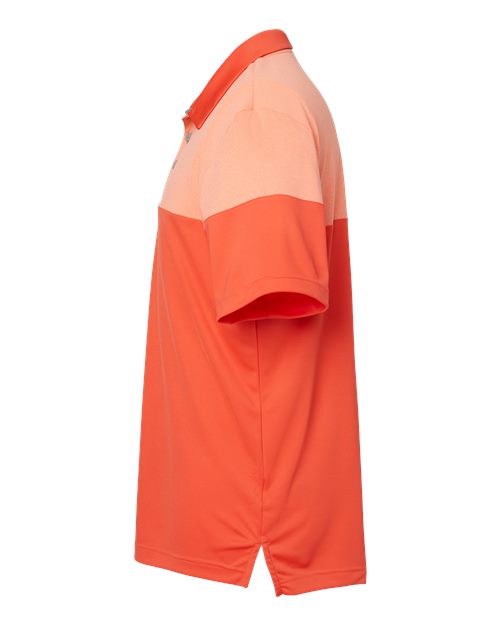 Adidas A213 Heathered 3-Stripes Colorblocked Polo #color_Blaze Orange/ Vista Grey