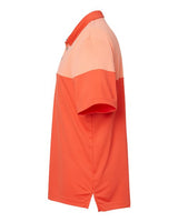 Adidas A213 Heathered 3-Stripes Colorblocked Polo #color_Blaze Orange/ Vista Grey