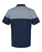 Adidas A213 Heathered 3-Stripes Colorblocked Polo #color_Collegiate Navy/ Mid Grey