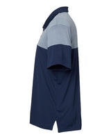 Adidas A213 Heathered 3-Stripes Colorblocked Polo #color_Collegiate Navy/ Mid Grey