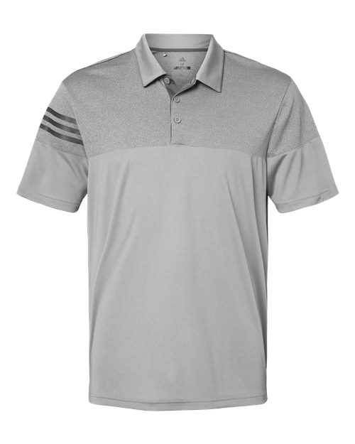 Adidas A213 Heathered 3-Stripes Colorblocked Polo #color_Grey Three