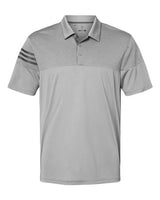 Adidas A213 Heathered 3-Stripes Colorblocked Polo #color_Grey Three