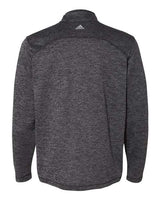 Adidas A284 Brushed Terry Heathered Quarter-Zip Pullover #color_Black Heather/ Mid Grey