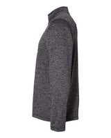 Adidas A284 Brushed Terry Heathered Quarter-Zip Pullover #color_Black Heather/ Mid Grey