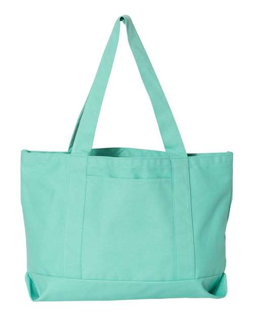 Liberty Bags 8870 Seaside Cotton Canvas 12 oz. Pigment-Dyed Boat Tote #color_SEA GLASS GREEN