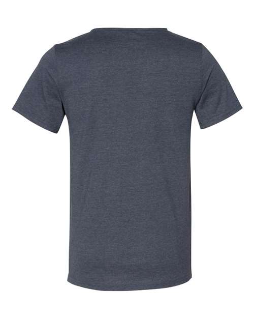 Bella + Canvas B3014 Men's Jersey Raw Neck T-Shirt #color_HEATHER NAVY
