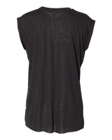 Bella + Canvas 8804 Ladies' Flowy Muscle T-Shirt with Rolled Cuff #color_BLACK