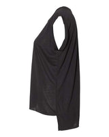 Bella + Canvas 8804 Ladies' Flowy Muscle T-Shirt with Rolled Cuff #color_BLACK