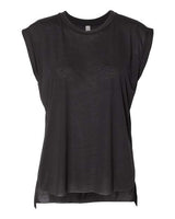 Bella + Canvas 8804 Ladies' Flowy Muscle T-Shirt with Rolled Cuff #color_BLACK