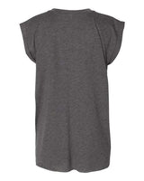 Bella + Canvas 8804 Ladies' Flowy Muscle T-Shirt with Rolled Cuff #color_DARK GRY HEATHER