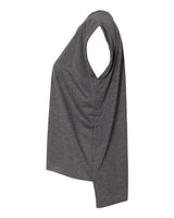 Bella + Canvas 8804 Ladies' Flowy Muscle T-Shirt with Rolled Cuff #color_DARK GRY HEATHER