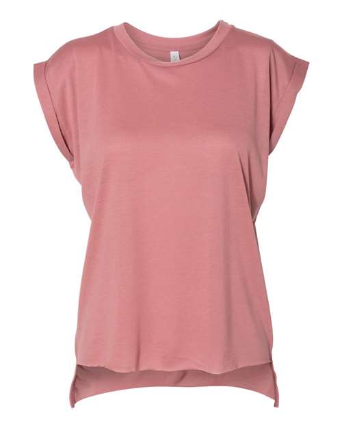 Bella + Canvas 8804 Ladies' Flowy Muscle T-Shirt with Rolled Cuff #color_MAUVE