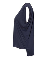 Bella + Canvas 8804 Ladies' Flowy Muscle T-Shirt with Rolled Cuff #color_MIDNIGHT