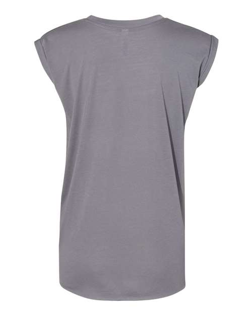 Bella + Canvas 8804 Ladies' Flowy Muscle T-Shirt with Rolled Cuff #color_STORM