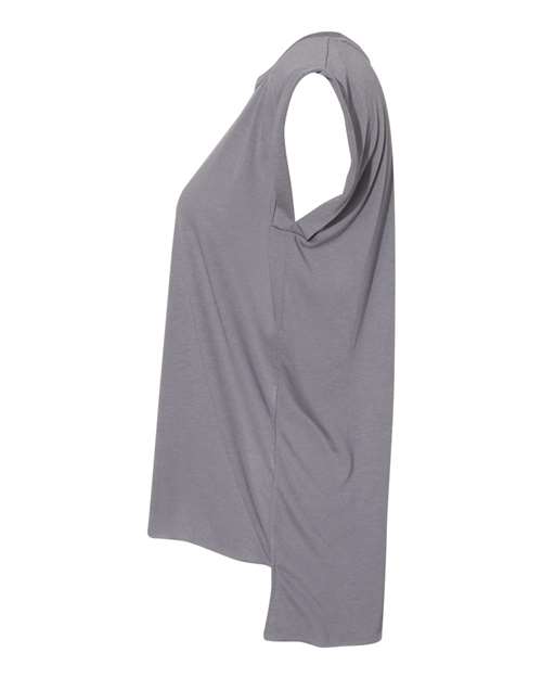 Bella + Canvas 8804 Ladies' Flowy Muscle T-Shirt with Rolled Cuff #color_STORM