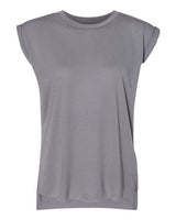 Bella + Canvas 8804 Ladies' Flowy Muscle T-Shirt with Rolled Cuff #color_STORM