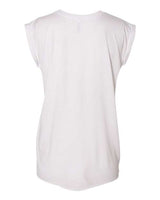 Bella + Canvas 8804 Ladies' Flowy Muscle T-Shirt with Rolled Cuff #color_WHITE