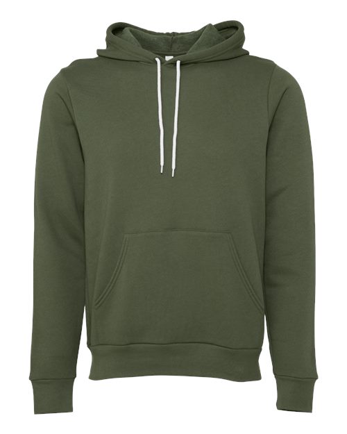 Bella + Canvas 3719 Unisex Sponge Fleece Pullover Hooded Sweatshirt #color_MILITARY GREEN