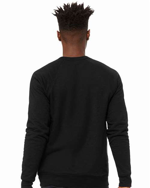 Bella + Canvas 3901 Unisex Sponge Fleece Crewneck Sweatshirt #color_BLACK HEATHER