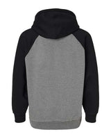 J America JA8885 Adult Vintage Heather Pullover Hooded Sweatshirt #color_SMOKE/ BLACK