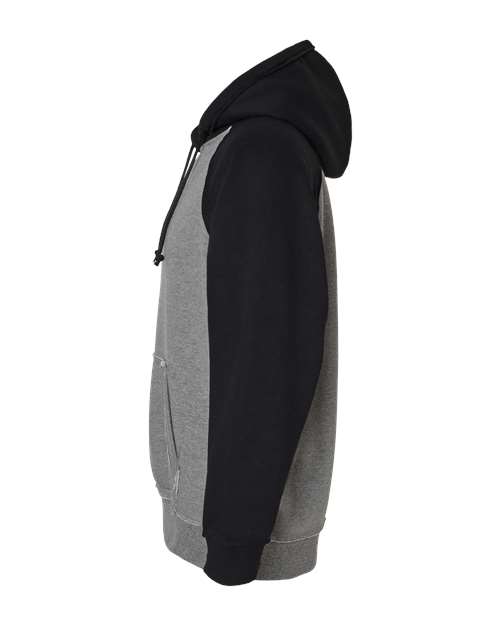 J America JA8885 Adult Vintage Heather Pullover Hooded Sweatshirt #color_SMOKE/ BLACK
