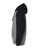 J America JA8885 Adult Vintage Heather Pullover Hooded Sweatshirt #color_SMOKE/ BLACK