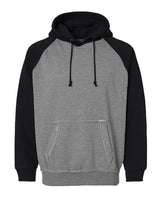 J America JA8885 Adult Vintage Heather Pullover Hooded Sweatshirt #color_SMOKE/ BLACK