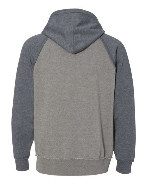 J America JA8885 Adult Vintage Heather Pullover Hooded Sweatshirt #color_SMOKE/ VIN NAVY