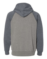 J America JA8885 Adult Vintage Heather Pullover Hooded Sweatshirt #color_SMOKE/ VIN NAVY