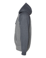 J America JA8885 Adult Vintage Heather Pullover Hooded Sweatshirt #color_SMOKE/ VIN NAVY
