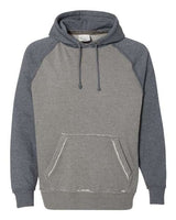 J America JA8885 Adult Vintage Heather Pullover Hooded Sweatshirt #color_SMOKE/ VIN NAVY